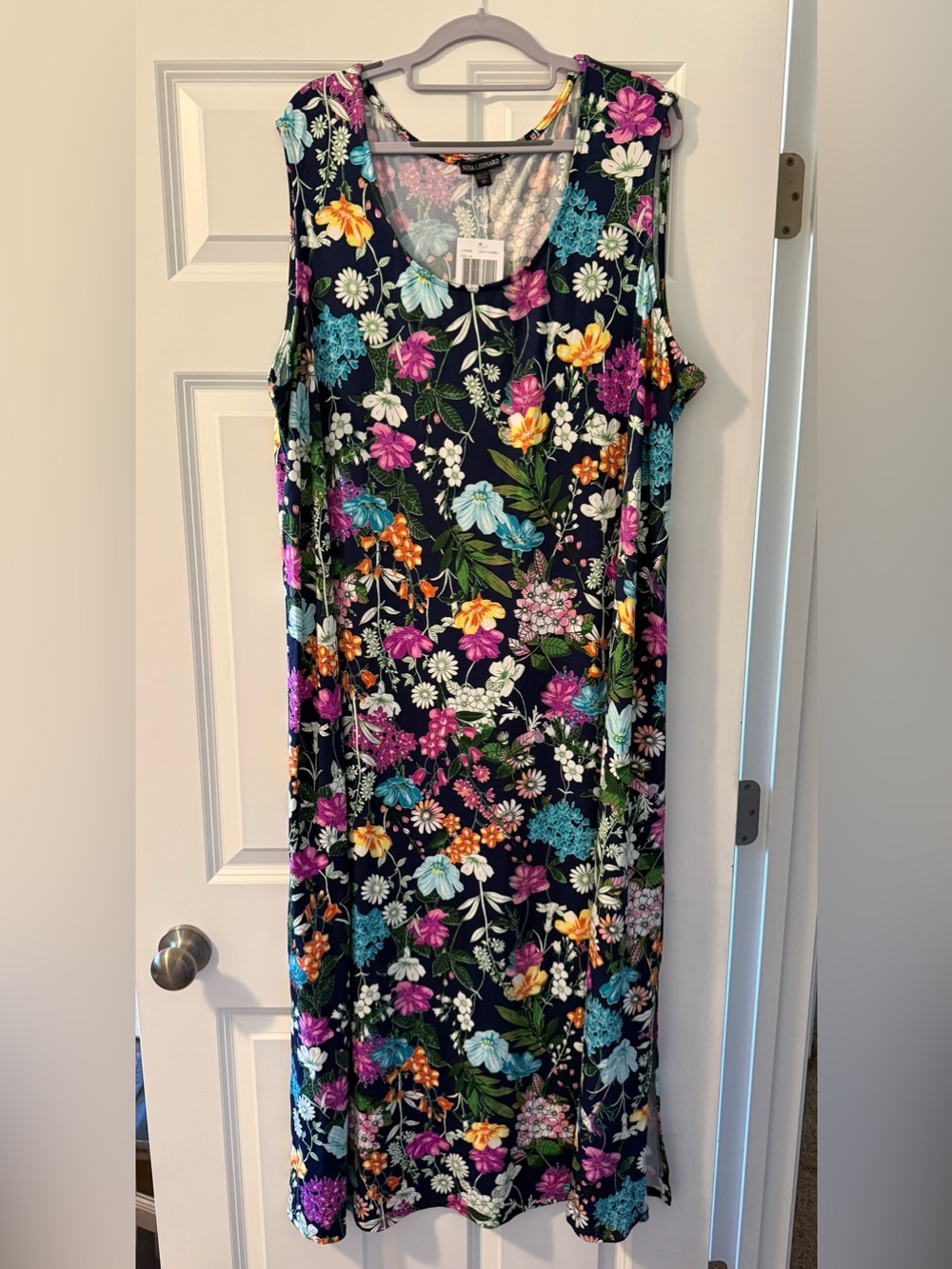 Nina Leonard Floral Sleeveless Maxi Dress